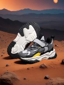 Dziecięce, jesienno-zimowe, niskie, sportowe buty do wędrówek na świeżym powietrzu, antypoślizgowe, trwałe podeszwy, modny kolorowy design, regulowane zapięcie na rzepy, łatwe zakładanie i zdejmowanie, odpowiednie do noszenia na co dzień i na wędrówki