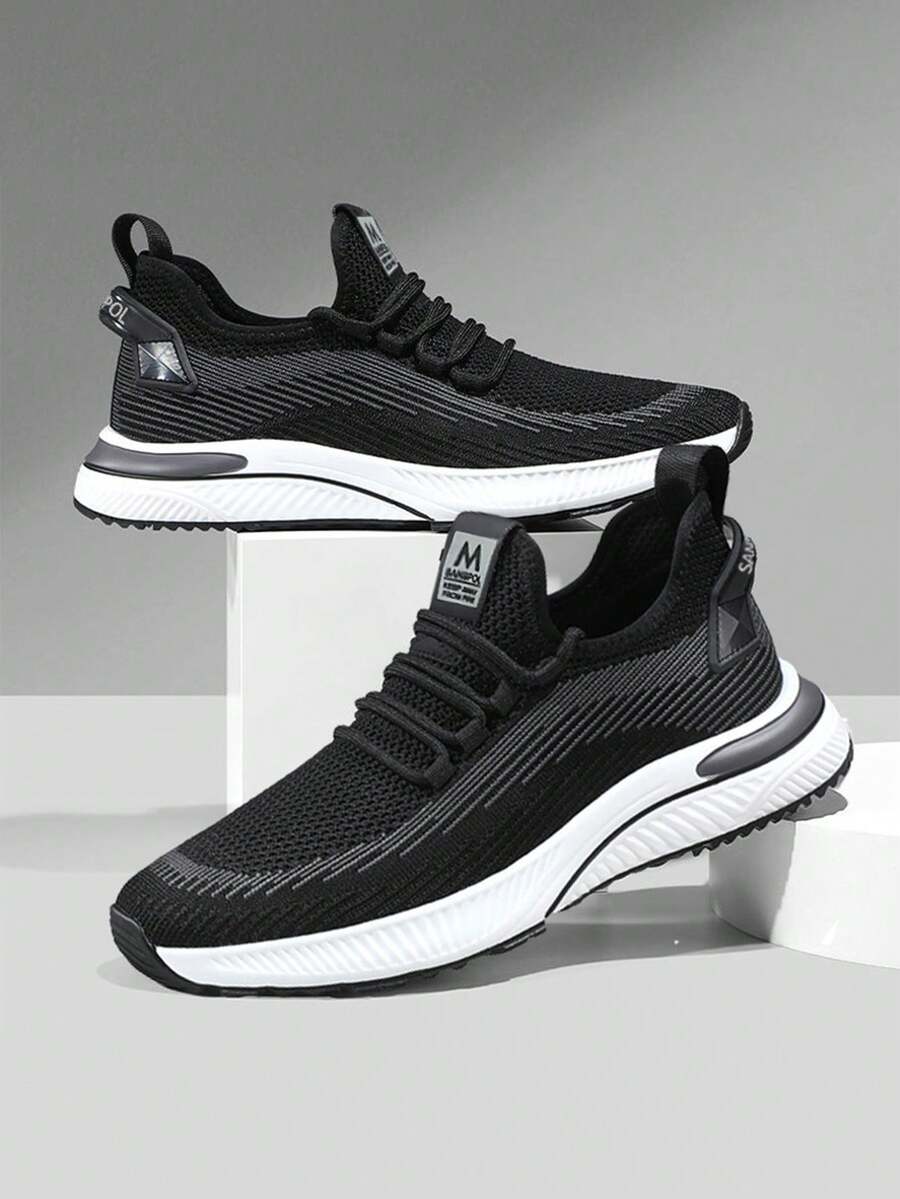 Tenis Deportivos de Hombre de Malla Transpirable: Tenis Casual Versátiles para Hombre con Suela Antideslizante y Ligero, Cómodos para Correr, Trabajo y Vida Cotidiana - Estilo Moderno Ideal para Actividades Diarias y Deportes Ligeros - Negro - Ver 1