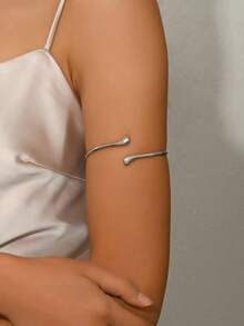 4件套简约水滴设计开口手镯、耳环和戒指套装，适合女性日常佩戴、旅行、派对、聚会、宴会和舞会。 - 彩色 - 查看 15