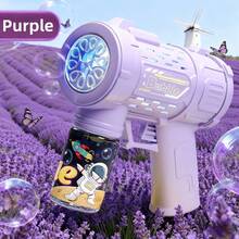 10-Hole Fully Automatic Outdoor Bubble Machine, Bubble Gun With Colorful Lights And Thousands Of Bubbles, Summer Outdoor Beach Toy, Birthday Gift For Boys And Girls, Holiday Gift Toy, Essential For Halloween, Christmas And Wedding Games. - 紫色 - 查看 10