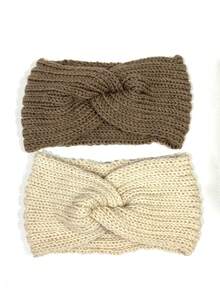 3 件套女士冬季耳暖头带，针织厚头带发饰，适合寒冷天气