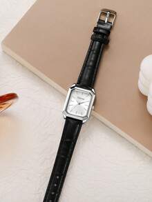 1 szt. zabytkowy kwadratowy luksusowy modny zegarek na co dzień dla kobiet - Złoto - Zobacz 8