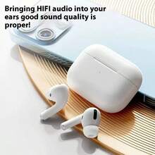 Wireless Earbuds - Compatible With Apple And Android, Built-In Microphone, Sweat-Proof, White, Wireless Headphones, Airbuds, True Wireless Earbuds - White - View 10