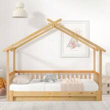 Extendable Cabin Bed, House Bed, Children's Bed, Daybed, Single And Double Bed, Pure Solid Wood, Natural (200x90cm & 200x180cm) - Natural Color - View 4