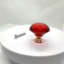 30mm Smooth Round Glass Cabinet Door Knobs/Pulls, Colorful Drawer Handles Suitable For Home, Cabinet, Drawers And Dresser, With Screws - Multicolor - View 50