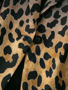 女士时尚豹纹渐变西装外套 - 棕色 - 查看 6