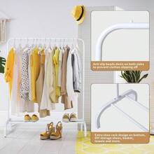 Metal Clothing Rack Garment Rack, Closet Rack Heavy Duty Hanging Racks Clothes With Top Rod And Storage Bottom Shelf, Clothes Rail Hanger Stand Hanging Coats, Skirts, Shirts 43.5 In - White - White - View 5