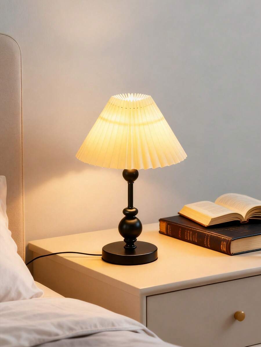 1 chiếc đèn bàn hình quả bầu 3D chạy bằng USB, đèn bàn phong cách retro, thích hợp dùng cạnh giường ngủ, ký túc xá, phòng ăn, cắm trại, đèn tạo không gian ấm cúng tối giản. - màu đen - Xem 1