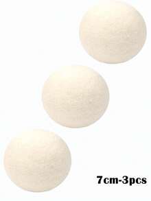 3/6个装可重复使用羊毛烘干球 - 适用于家用清洁产品中的洗衣机和织物，可替代衣物柔顺剂，减少褶皱和静电吸附 - 白色 - 查看 12