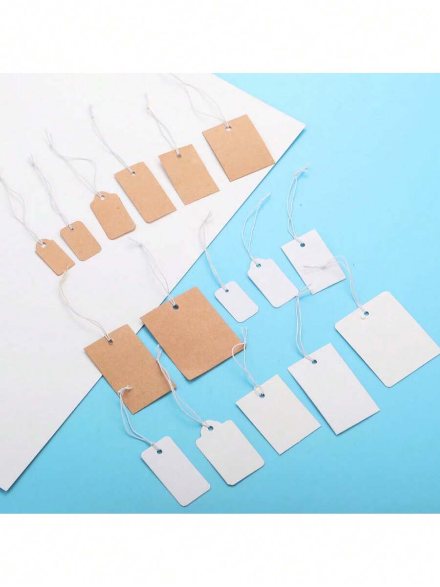 50/100pcs Assorted Jewelry Price Tags, Handwritten Labels For Bracelets, Rings, Necklaces, Clothes, Accessories, Small Hang Tags - Label Cards - View 1