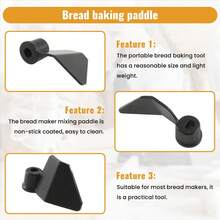 Bread Baking Machine Paddles Kneading Hooks, Stainless Steel Kneading Blade For Bread Baking Machines - Black - View 7
