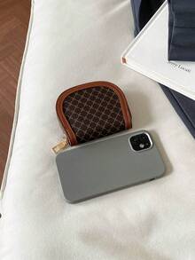 3件套女士迷你钱包卡包经典大容量拉链钱包PU皮革休闲钱包鳄鱼纹绗缝钱包母亲节礼物女士零钱包钱包小巧可爱钱包 - 棕色 - 查看 7