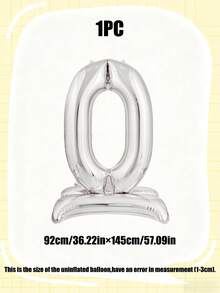 1pc 60-Inch Giant Standing Foil Number Balloon, Gold/Silver/Rainbow Color 0-9 Base Digit Balloons Suitable For Birthday Party, Anniversary, Event, Storefront Display, Family Gathering Decoration - Multicolor - View 35
