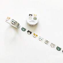 1 Stück süße Katzen dekorative Washi Tape, Kawaii Scrapbooking Masking Tape für Planer, Tagebuch, DIY Dekoration, rückstandslos abziehbar - Schwarz und Weiss - Übersicht 18
