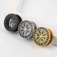 2PCS 316L Stainless Steel Ear Gauges Stretcher Viking Rune Ear Plugs Tunnels Earrings Piercing Expanders Body Jewelry For Women Men - 1431 - View 2