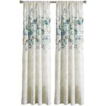 CHF Panel de Cortina Individual con Estampado Floral de Acuarela, Bolsillo para Barra, 84 Pulgadas,(Aqua 127An x 213.4Al cm (1 Paneles)) - Multicolor - Ver 1