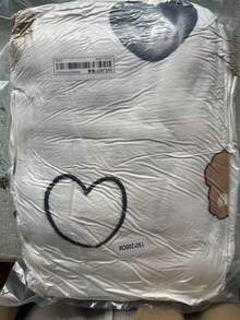 1pc Heart-shaped Bear Milk Velvet Double-sided Plush Blanket - Multicolor - View 13