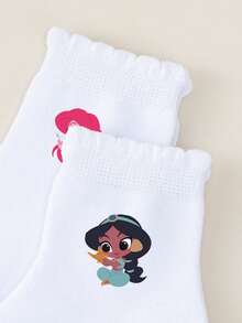 1/5 pares de calcetines lindos de princesas Disney para niñas, Elsa, Sirenita - Multicolor - Ver 9