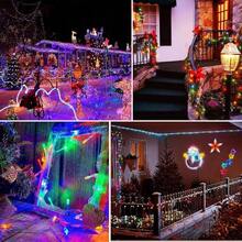 240 LED 88 pies Luces de cadena conectables para interiores y exteriores, luces blancas cálidas con efecto de parpadeo, con temporizador, para dormitorio, aula, boda, árbol, patio y decoración - Blanco cálido ⇋ Multicolor + 240 LED - Ver 8
