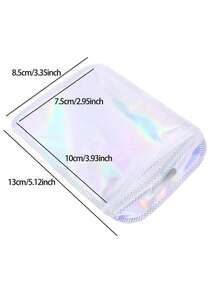 50 个自封 OPP 袋激光彩虹拉链袋可重复包装珠宝零售袋袋礼品包装袋， - 粉色 - 查看 20