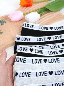 7条装女士低腰内裤套装，字母腰带，舒适性感无痕内裤，纯色短裤，适合万圣节、秋季穿着 - 彩色 - 查看 8