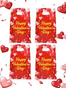 10/25/50 túi quà nhựa hình trái tim, thích hợp để trang trí Ngày Valentine, đựng kẹo, quà tặng đồ ăn nhẹ nhỏ, quà tặng tự làm cho đám cưới, trang trí nhà cửa, trang trí bàn làm việc, quà tặng tiệc Ngày Valentine, trang trí bao bì quà tặng tiệc Ngày Valentine - Trái tim ngày lễ tình nhân - Xem 2