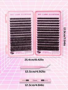 560 piezas Extensiones de pestañas en racimos estilo D-Curl 60-80D, extensiones de pestañas en racimos individuales DIY de tipos mixtos de imitación de visón delgado, incluye pegamento para pestañas, sellador y herramienta para extensión de pestañas, adecuado para extensiones de pestañas DIY en casa, uso diario y ocasiones casuales