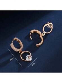 Fashionable Luxury Ins Style Minimalist Cubic Zirconia Inlaid Earrings