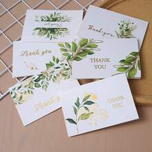 极简主义时尚植物贺卡，定制手写折叠祝福卡，DIY空白卡片 - 白色 - 查看 6