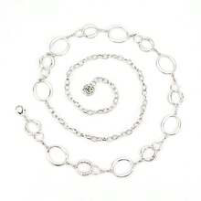 Thắt lưng trang trí giải trí thời trang Âu Mỹ xuyên biên giới cho nữ, Dây thắt lưng kết hợp đá hồng ngọc Jasper, Dây thắt lưng hoa rỗng phong cách Punk cổ điển bằng hợp kim kẽm Bohemian dành cho nữ, Đai nịt eo cổ điển thời trang, Thích hợp cho mùa xuân, hè, thu, đông - Bạc - Xem 5