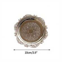 2pcs Metal Shell Storage Tray Round Glass Plate Jewelry Dish Earrings Ring Display Desktop Decor Photo Props, Jewelry Trays - Multicolor - View 9