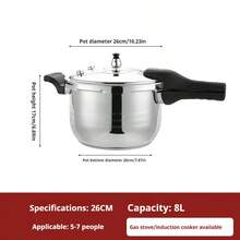 Stainless Steel Pressure Cooker, Suitable For Induction Cooktop, With Pressure Indicator And Safety Device, Compatible With Gas Stove And Induction Cooktop - Silver - View 14