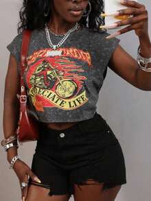 بلوزات خروج صغيرة للنساء، تيشيرتات مطبوعة للنساء، ملابس كاجوال للنساء، بلوزات بياقة دائرية للنساء، ملابس مهرجانات للنساء