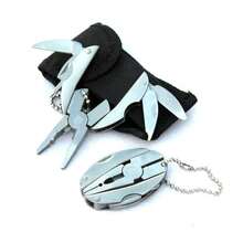 7-In-1 Micro Pocket Stainless Steel Foldable Multitool With Screwdrivers, Pliers For Keychain - Silver - View 6