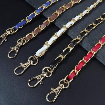 1 st/påse väskkedja med hundspänne och axelrem, axelrem för väska, handhållen ryggsäcksrem i läder, spännfria väsktillbehör, gör-det-själv-axelrem för ryggsäck, tillbehör till repkedjetillverkning