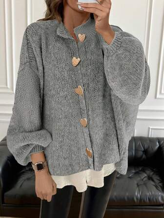 Cárdigan de mujer de talla grande de estilo libre para otoño/invierno, largo, de moda minimalista, de negocios casuales, elegante, para resort, cálido, de alta gama, versátil, estilizador, Día de la Victoria, lindo, estilo coreano