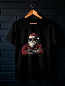 Camisa Camiseta Over Papai Noel Gangster Streetwear  Unissex ref4178 - Preto - Visão 6