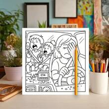 1pc, Tired Mom Club Coloring Book For Adults And Teens, 25 Single-Sided Designs, 20 Cm/7.87 In, Thick Smooth Paper, Drawing & Painting, Perfect For Relaxation And Stress Relief, Gift For Holiday & Party Birthday - Tired Mom Club - View 7