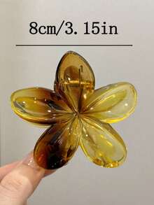 3 chiếc/1 chiếc kẹp tóc nhựa lớn nhẹ hình hoa, họa tiết da báo đen, kích thước 8cm/3.15in, kiểu dáng tối giản, màu trơn, thời trang, đa năng, cao cấp, thanh lịch, phù hợp cho sử dụng hàng ngày, dự tiệc, đi làm, du lịch, buộc tóc đuôi ngựa, búi tóc, rửa mặt, trang điểm, phụ kiện thời trang. - Nhiều màu - Xem 2