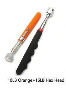 1pc Retractable Magnet Pickup Tool 2/5/8LB/10lb Precision Telescopic Pickup Pen Orange Telescopic Adjustable Picking Up Small Pieces Strong Magnetic Suction Rod, Tools For Men