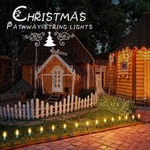 C9 Christmas Lights Outdoor 2 Packs Total 51.4 Ft 40 Bulbs Christmas Pathway Lights Waterproof Walkway Lights For Outside Driveway Sidewalk Outdoor Decorations Yard Clear - 暖白 - 查看 4
