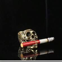 1个骷髅头指环雪茄夹，创意个性化男士雪茄指环支架，便携式雪茄夹，吸烟配件，时尚香烟指环，硅胶烟嘴环，适用于传统吸烟配件