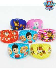 Paw Patrol 5/10pcs Random Cartoon Ring Toys For Boys Girls Toddlers, Paw Patrol Patrol Puppy Decorations Suitable For Celebrations, Birthday Parties, Gifts - Multicolor - View 8