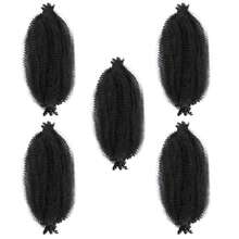 5 Packs 8 Inch Pre-Separated Springy Afro Twist Hair Suitable For Damaged Soft Locs Synthetic Marley Twist Braiding Hair - Black - View 16