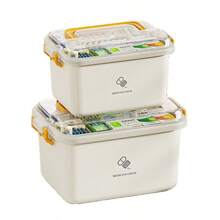 Large Capacity Home Medicine Box, Thick Multi-Layer Plastic Pill Organizer, Multifunctional Portable First Aid Kit - Multicolor - View 9