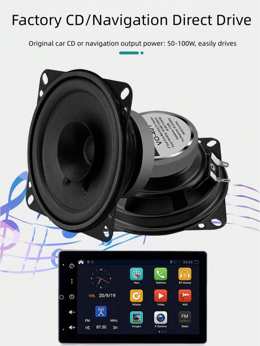 4英寸汽车扬声器，中低音扬声器，高音量汽车喇叭