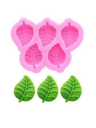 1pc Pink Liquid Silicone Mini Leaf Shaped Silicone Mold, Resin Accessory For Crafting Cream Gel, Resin, Earrings, Hair Accessories, Phone Cases And Decorative Parts