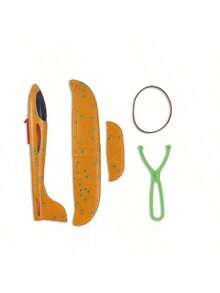 1个儿童户外弹弓泡沫滑翔机玩具，儿童弹弓发射飞机，随机颜色挂钩，适合男孩女孩户外玩具，户外亲子互动 - 彩色 - 查看 12