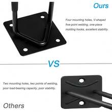 Garage Hook Hangers, Shovel Holder Wall Mount, Rake Racks, Ladder Hanger, Folding Chair Rack, Garden Tool Hooks For Hanging Yard Tools, Ladders, Bikes And More - 2 Garage Hooks & 10 Black Screws - View 6