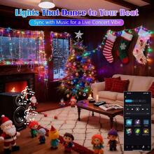 240 LED 88 pies Luces de cadena conectables para interiores y exteriores, luces blancas cálidas con efecto de parpadeo, con temporizador, para dormitorio, aula, boda, árbol, patio y decoración - Aplicación + 120 LED inteligentes - Ver 5